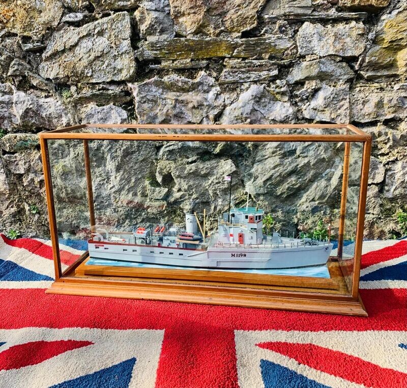 Cased Model of the Royal Navy Minesweeper HMS Ashton