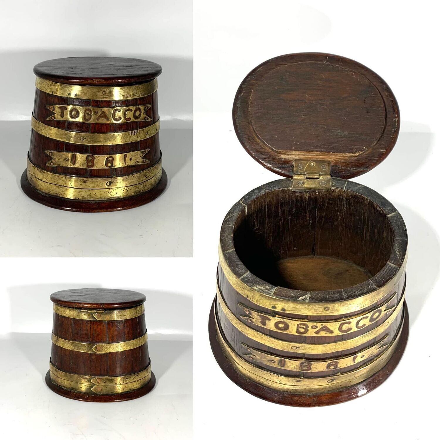 Shipwright made Royal Navy Victorian Coopered Tobacco Barrel d.1881