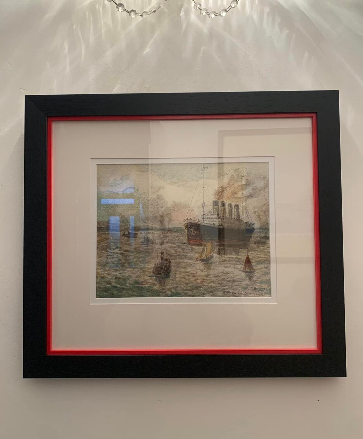 Watercolour Sketch of RMS Olympic by Charles Edward Dixon R.A (d.1910)
