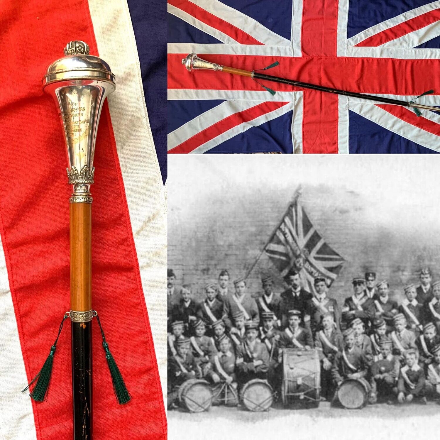 Abertillery & District Boys Brigade Drum Major Marching Mace (d.1921)