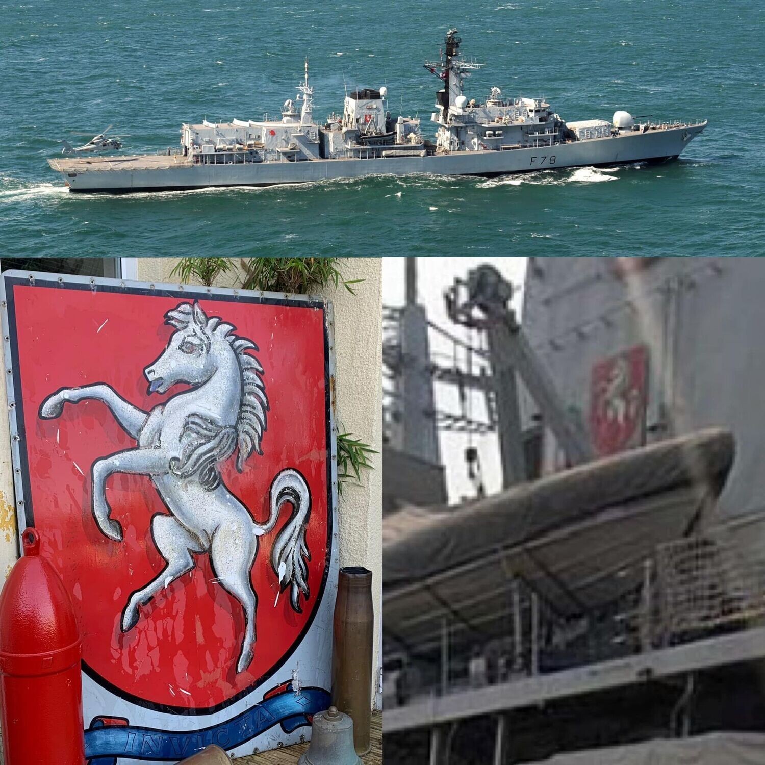 Genuine Royal Navy HMS Kent Large Ships Funnel Badge (c.1997)