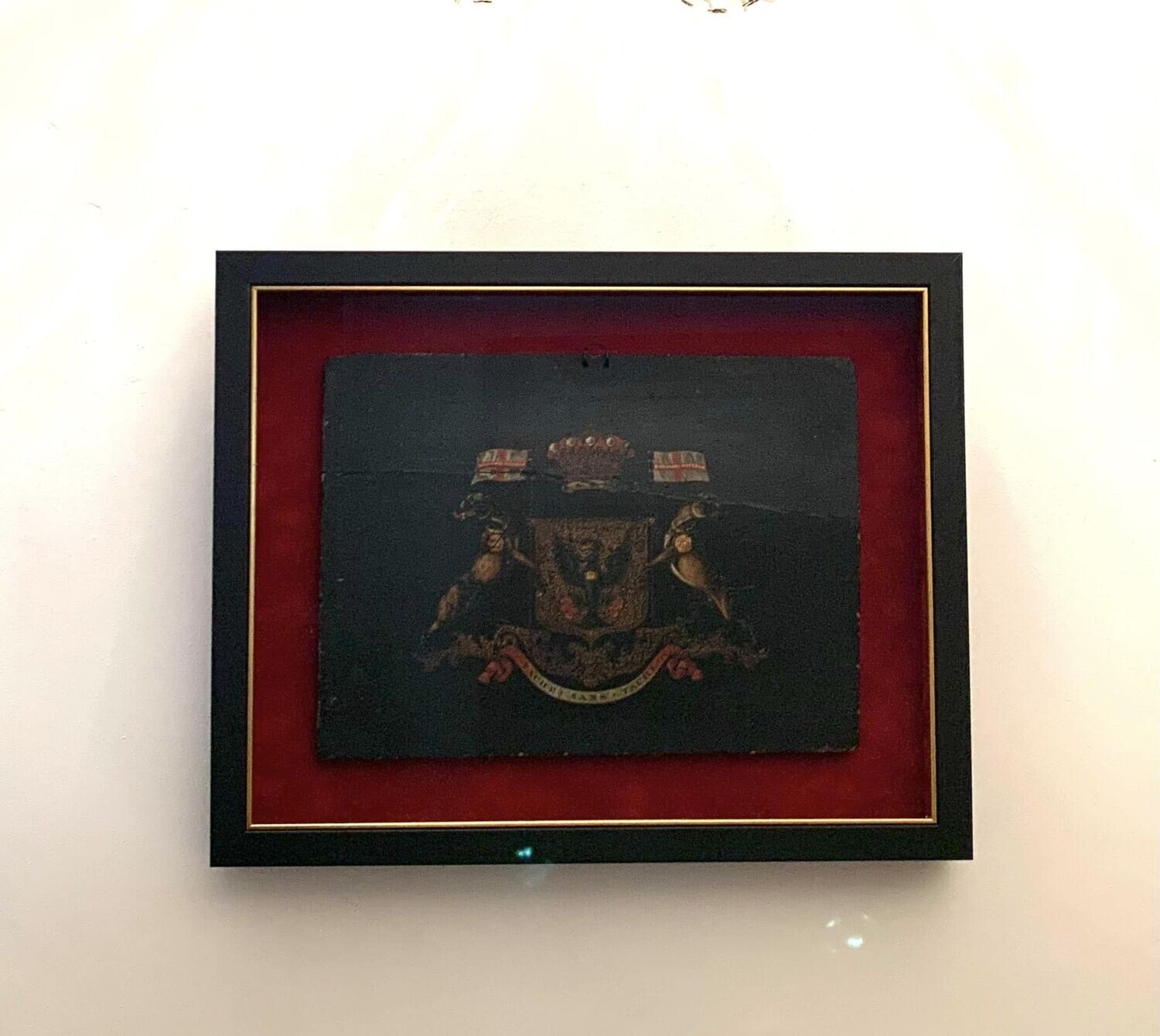18thC Oil on Board Armorial Coat of Arms Painting for the 7th Earl of Northesk, Admiral William Carnegie