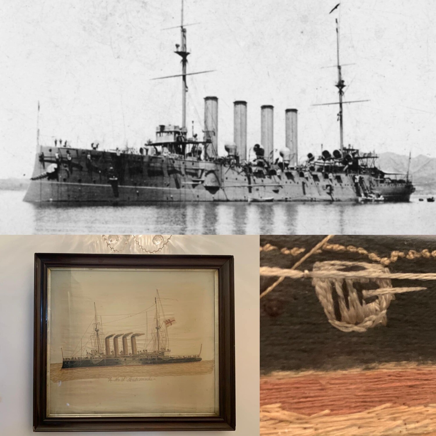 Fabulous Royal Navy Sailors Woolie of the Protected Cruiser HMS Andromeda (c.1899)