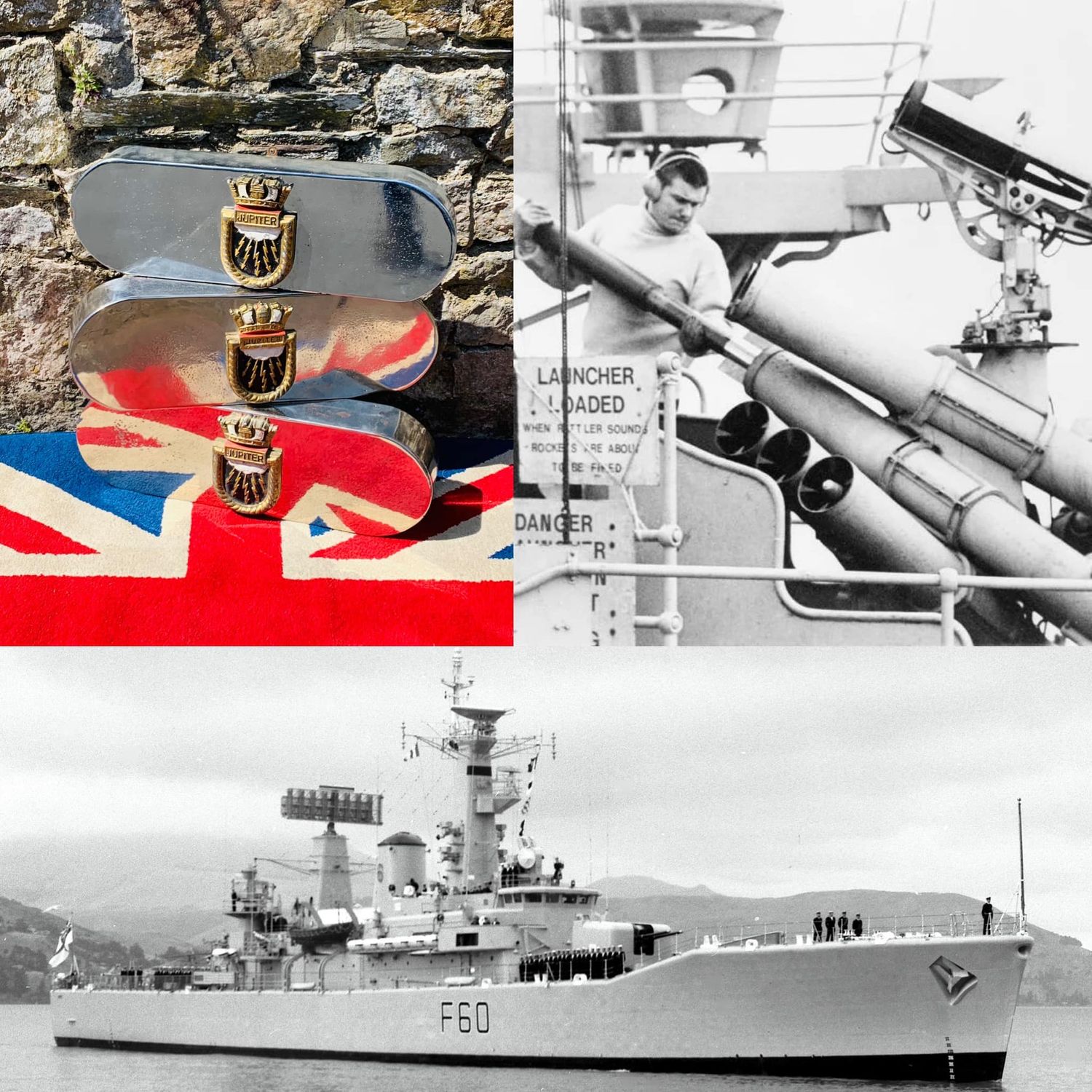 HMS Jupiter 3” Chaff Launcher Ceremonial Barrel Covers or Tampions.