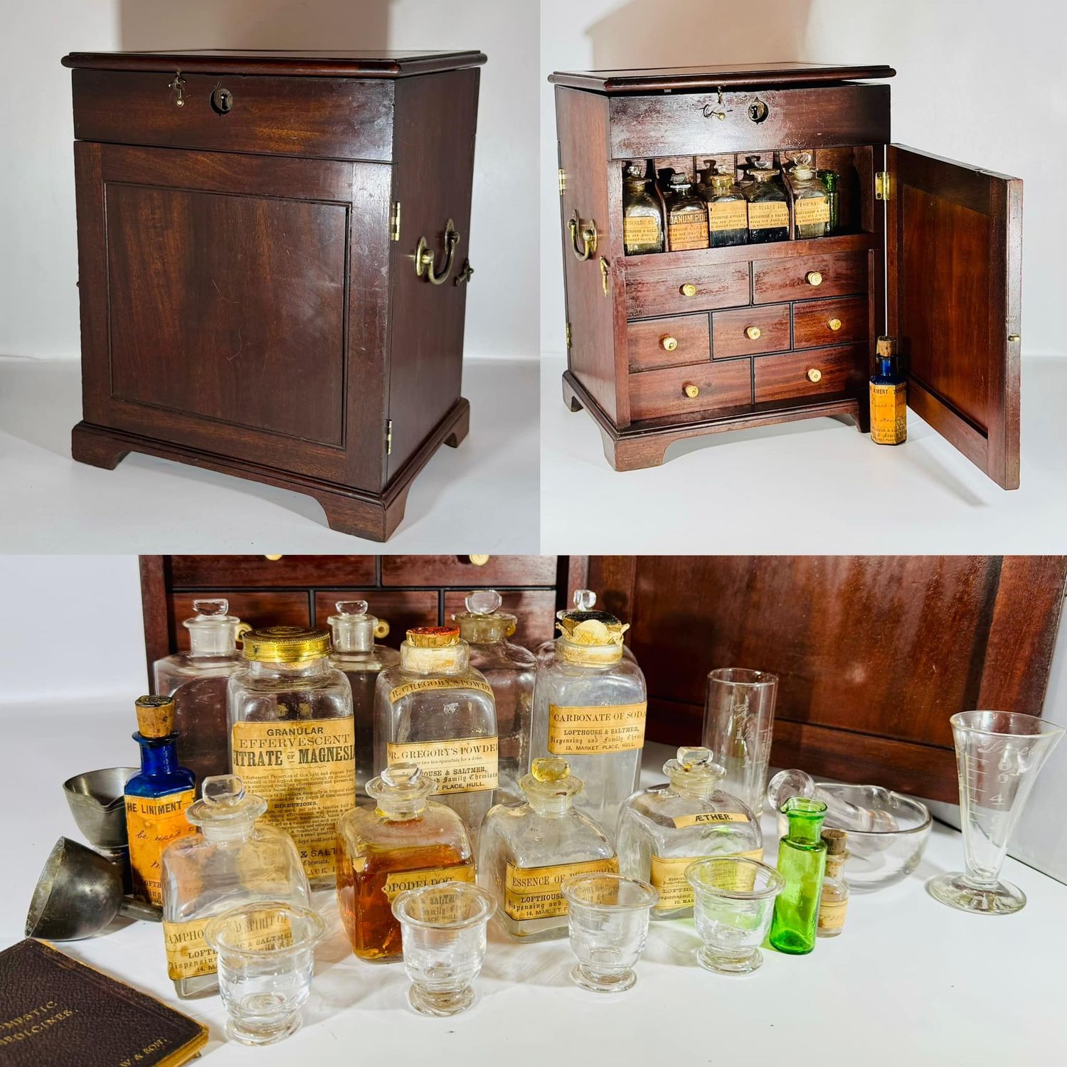 ​Early Victorian Lofthouse & Saltmer of Hull Mahogany Apothecary Cabinet & Original Contents (c.1860’s)