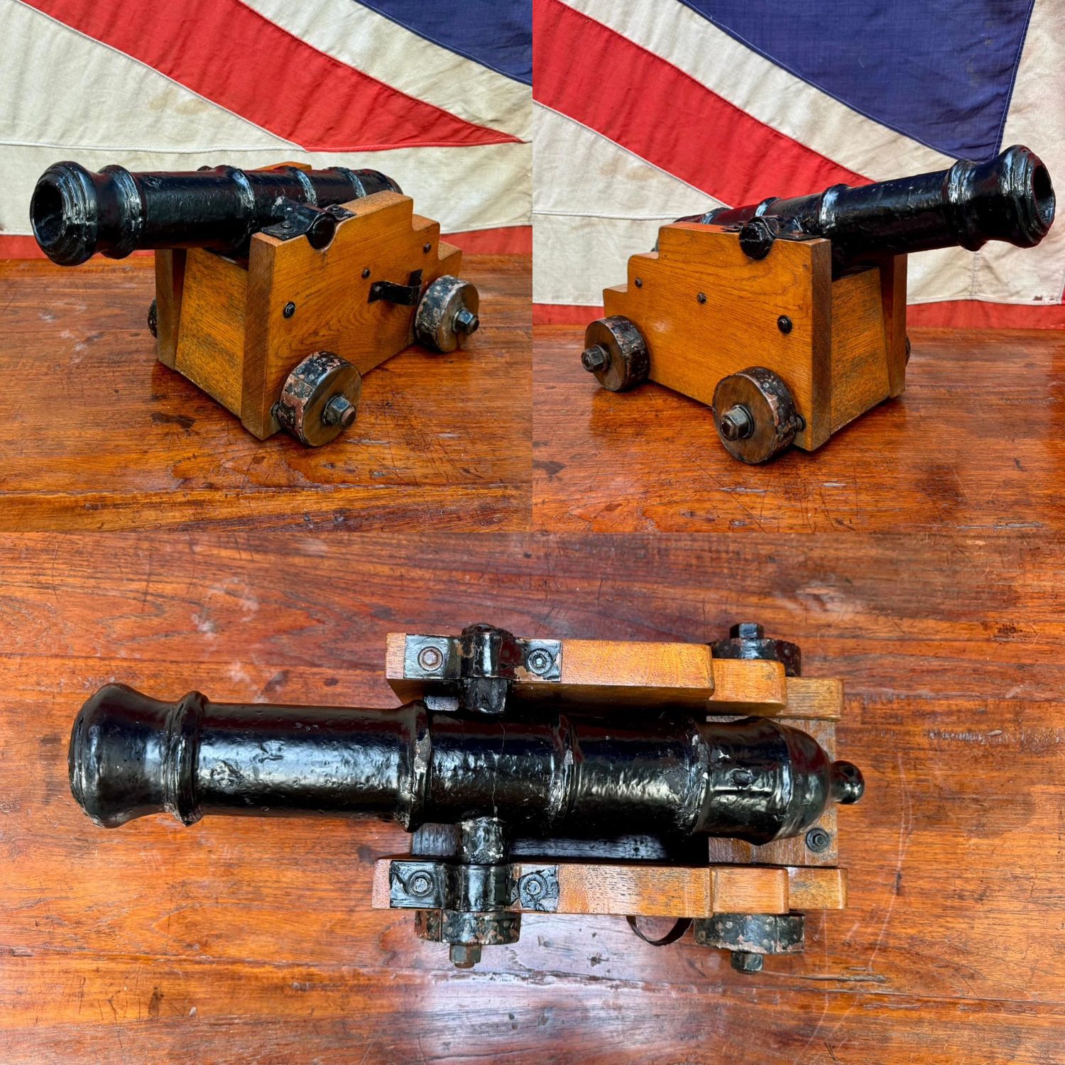 Superb Vintage Replica Model of a 18/19thC Naval 3 Pounder Cannon.
