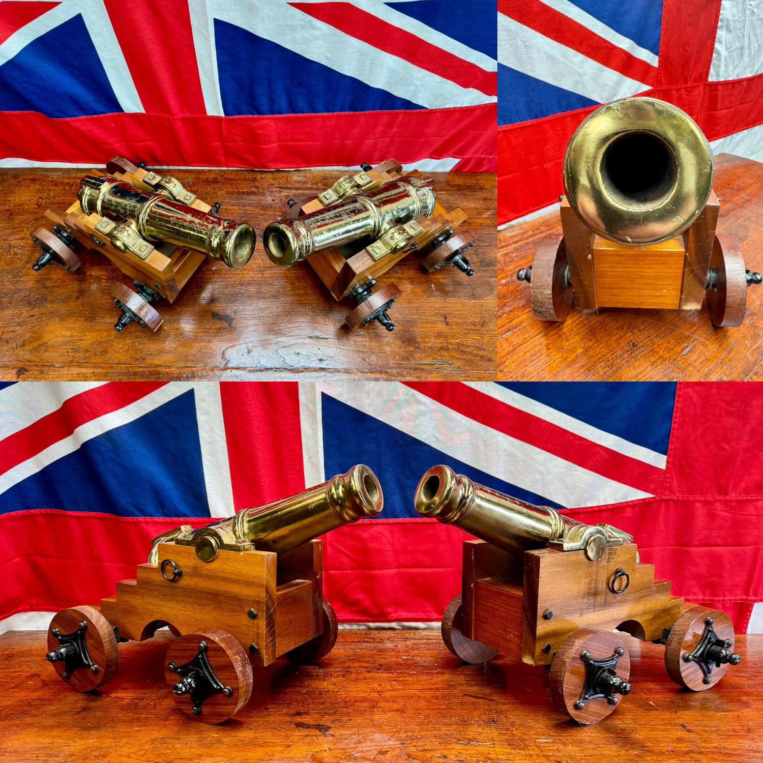 Fantastic Large Matching Pair of Replica Naval Signal Cannons (Powder Firing)