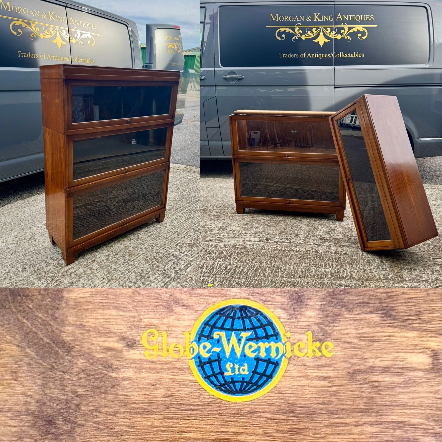 ​Vintage Golden Oak Globe Wernicke Sectional Barristers Bookcase c1940-60’s