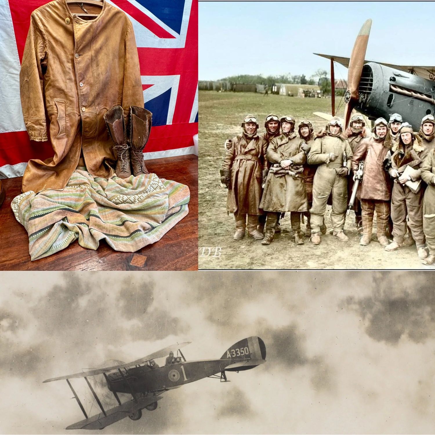 Superb WW1 Royal Flying Corps 2nd Lt H.W Tagent Leather Flying Coat, Boots and Blanket