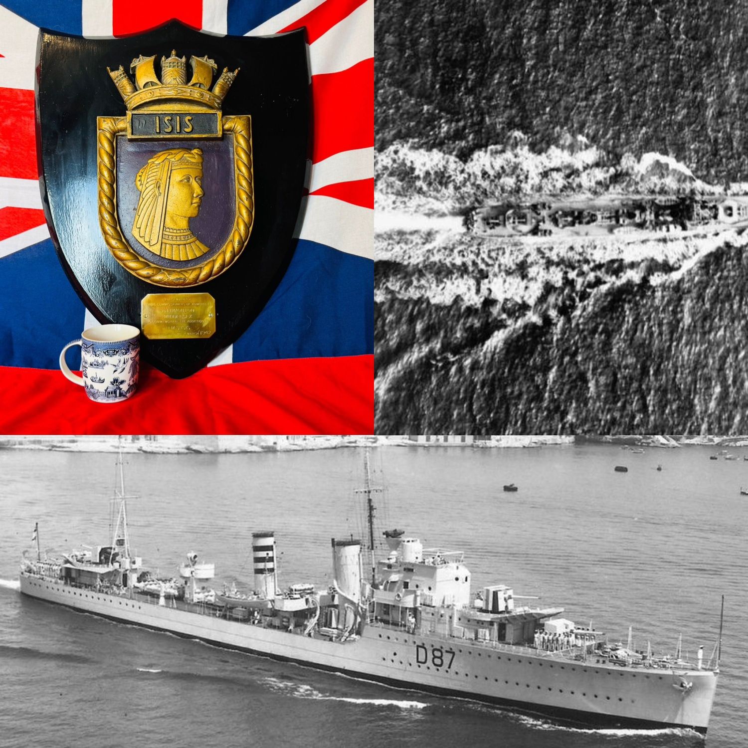 Superb Issued Large Solid Bronze Royal Navy HMS Isis Screen Badge d.1942 Superb Issued Large Solid Bronze Royal Navy HMS Isis Screen Badge d.1942