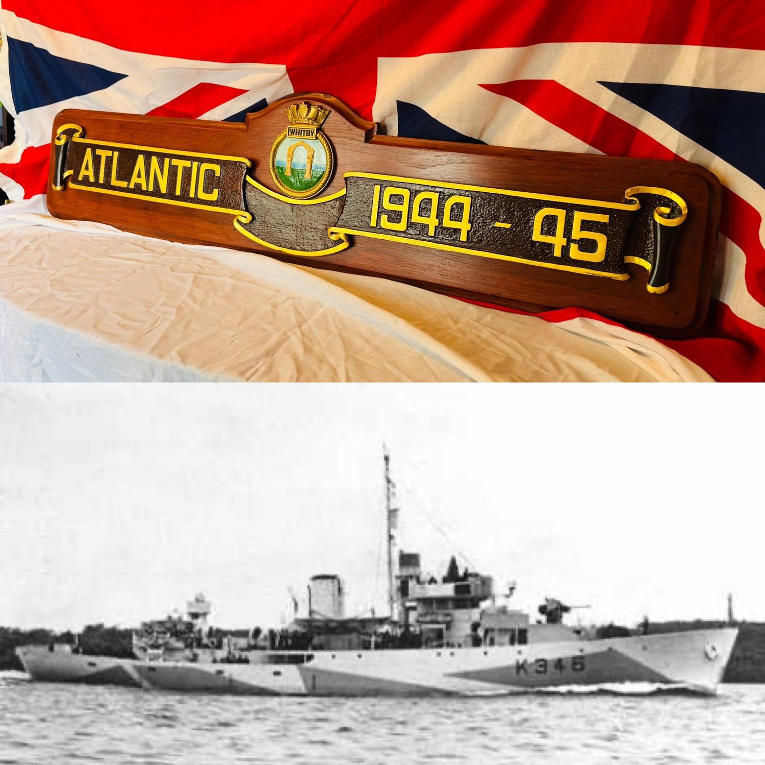 Fabulous WW2 Royal Canadian Navy HMCS Whitby Mahogany Honours Board Fabulous WW2 Royal Canadian Navy HMCS Whitby Mahogany Honours Board