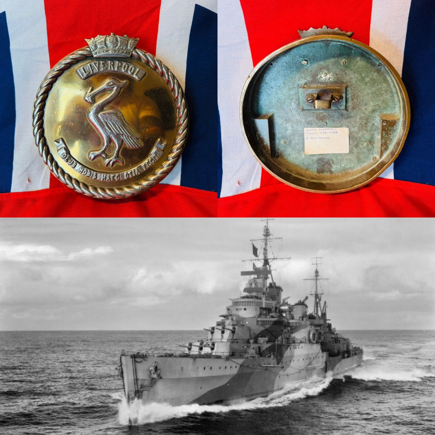 Superb WW2 Royal Navy HMS Liverpool Genuine 6” Gun Tampion c.1939