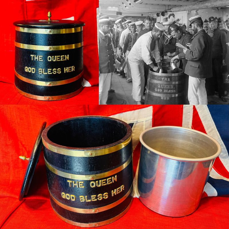 Superb Vintage Royal Navy Wardroom Rum Barrel Ice Bucket (c.1953-70)