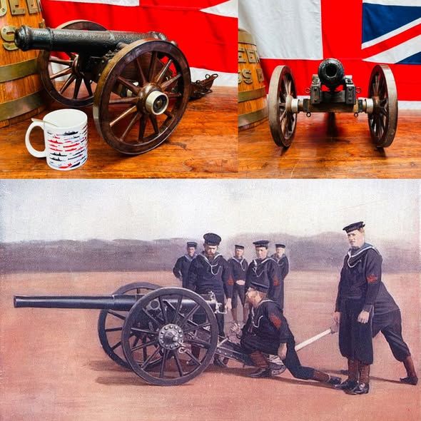 Superb Large Vintage 19thC Napoleonic 12 Pounder Field Gun or Cannon Model