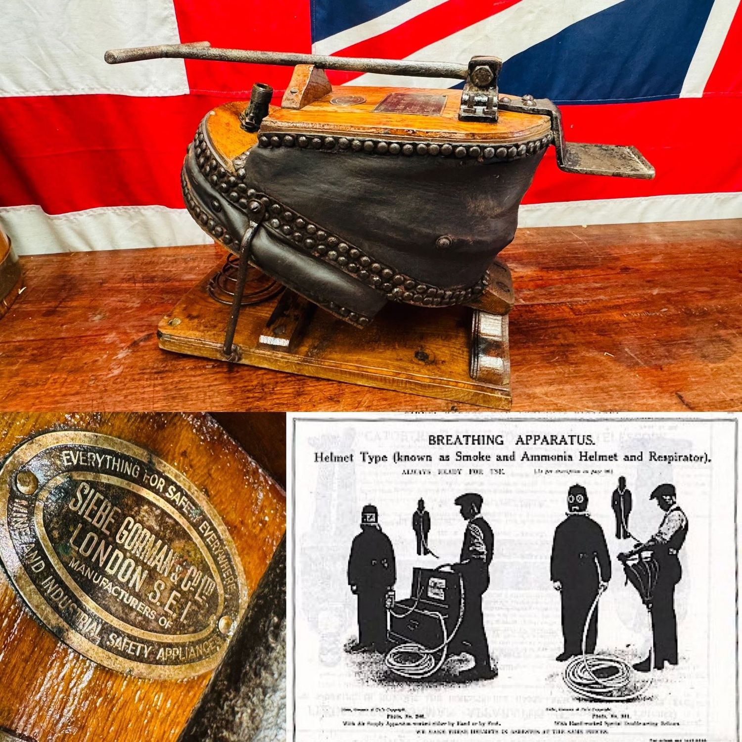 Fully Functional Siebe Gorman & Co Ltd Breathing Apparatus Bellows c.1900