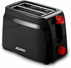 AGARO - 33264 750-Watt 2-Slice Pop-Up Toaster with 6 Toasting Settings & Removable Crumb Tray (Black)
