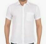 Solid White Cotton Shirt, Half Sleeves