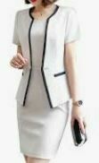 Formal Business Skirt with Jacket, White
