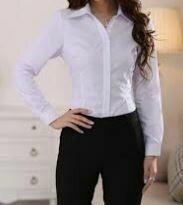 White Full Sleeves Shirt With Black Trouser