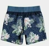 Floral Printed Girl's Shorts, Blue