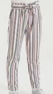 Girl's Casual Striped Trousers, White-Black