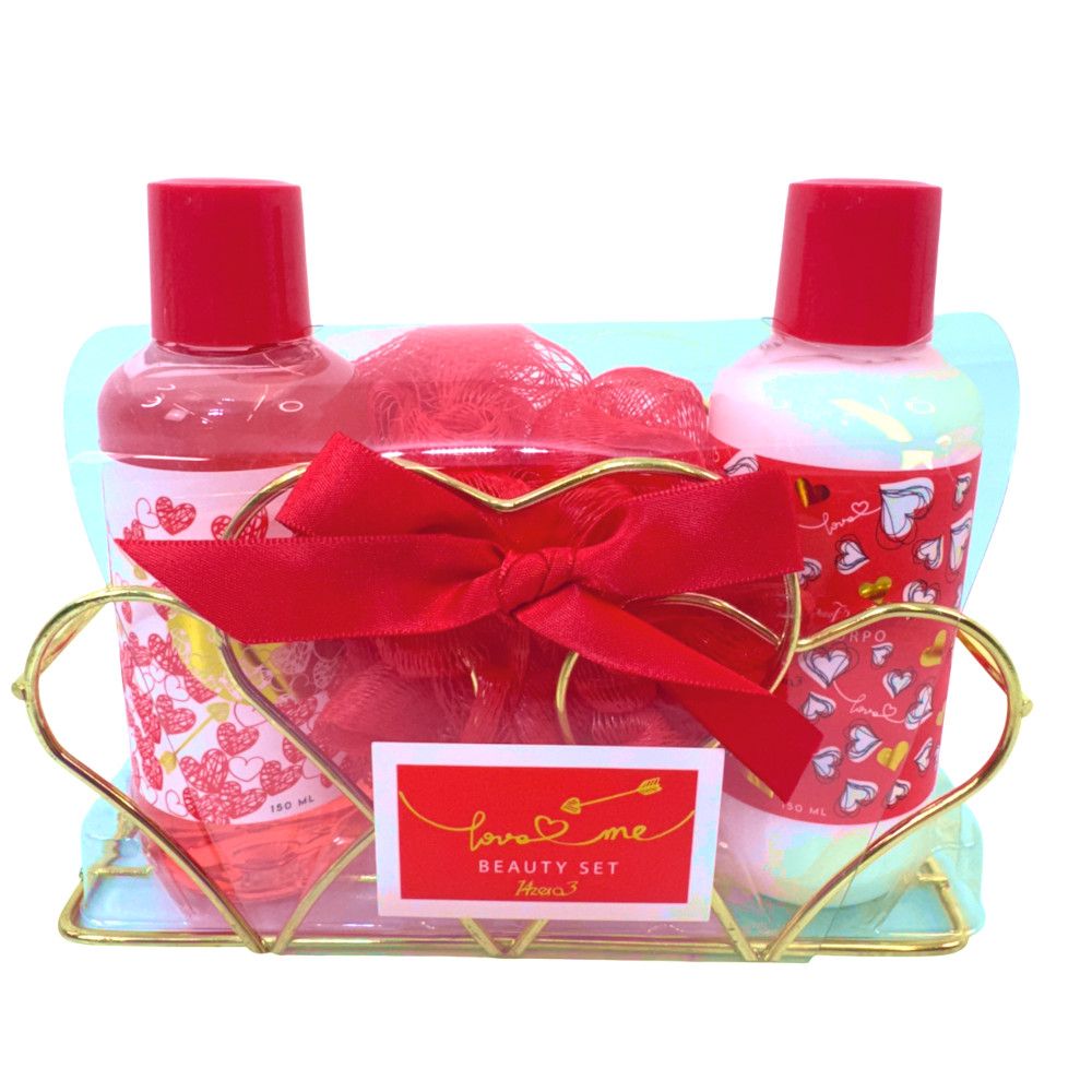 COFFRET SAINT VALENTIN AVEC 2 PRODUITS CORPS ET EPONGE