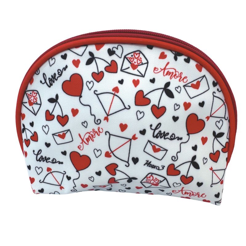 TROUSSE A MAQOUILLAGE EN TISSU "IN LOVE FOREVER" EN SIMILI CUIRE AVEC ZIP
