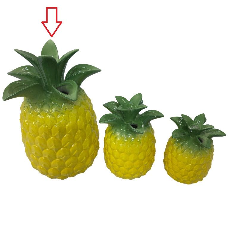 PINEAPPLE TROPICAL YELLO VASE 23X23X33CM