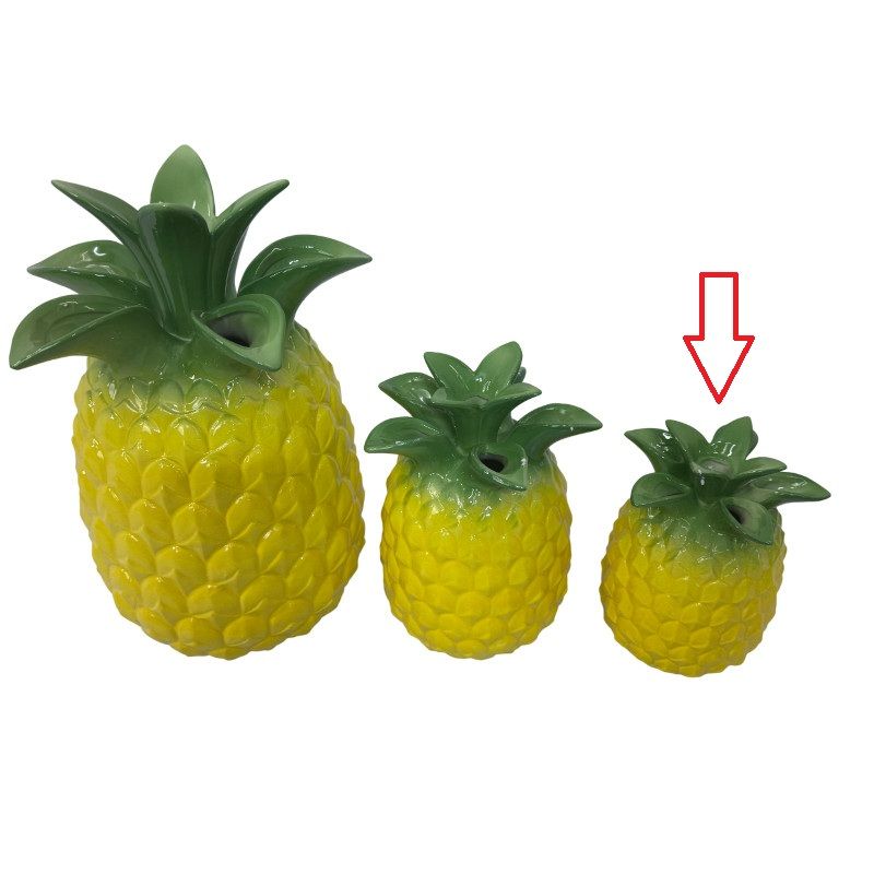 PINEAPPLE TROPICAL YELLO VASE 16X16X23CM