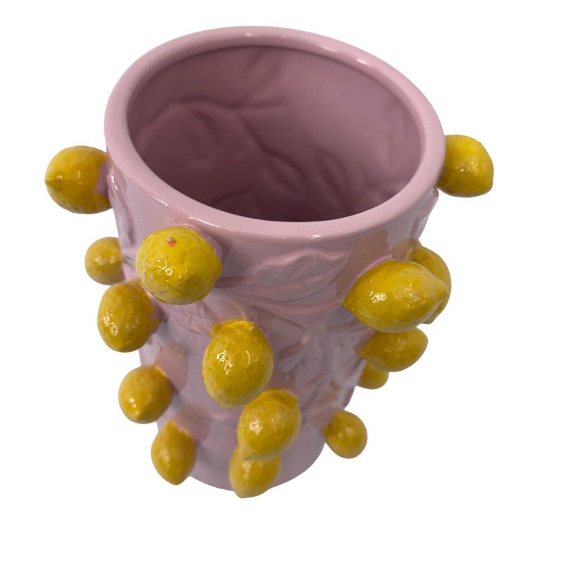 FRUIT LEMON LIGHTPINK CILINDER 21X31CM