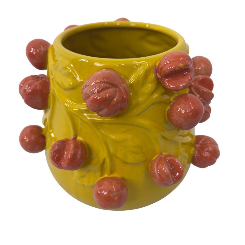 FRUIT MANDARIN YELLOW POT 24X19CM