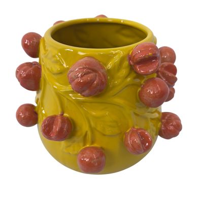FRUIT MANDARIN YELLOW POT 24X19CM