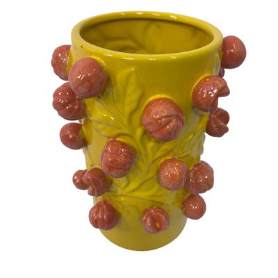 FRUIT MANDARIN YELLOW CILINDER 21X31CM