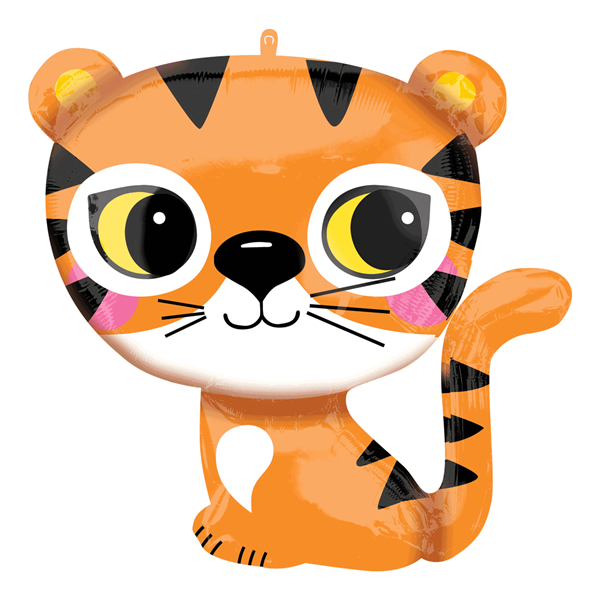 Cute Sitting Tiger 25" Foil SuperShape Balloon