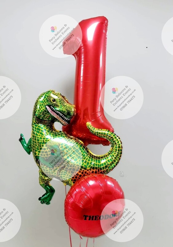3 balloons dinasour balloon bouquet