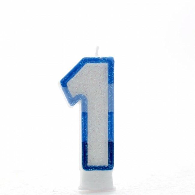 BLUE number 1 candles 