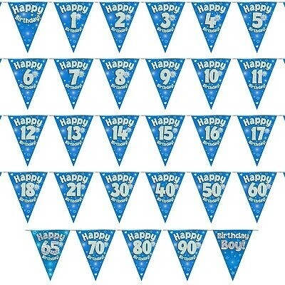 Blue Holographic Flag Banners - Age