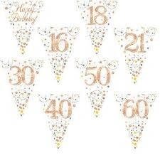 Rose Gold Flag Buntings - Age