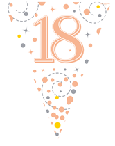 Rose Gold Happy 18th Birthday Flag Bunting