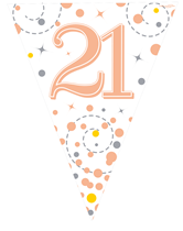 Rose Gold Happy 21st Birthday Flag Bunting