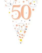 Rose Gold Happy 50th Birthday Flag Bunting
