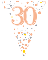 Rose Gold Happy 30th Birthday Flag Bunting