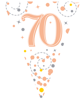 Rose Gold Happy 70th Birthday Flag Bunting