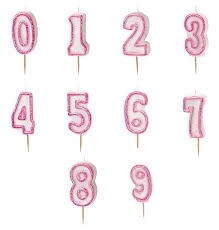 Pink Number Candles