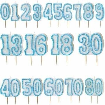 Blue Number Candles
