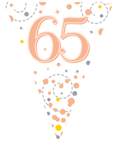 Rose Gold Happy 65th Birthday Flag Bunting