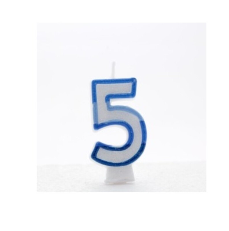 BLUE number 5 candles
