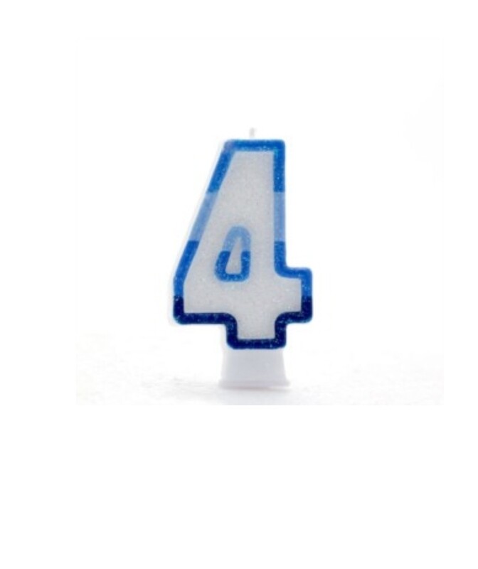 BLUE number 4 candles