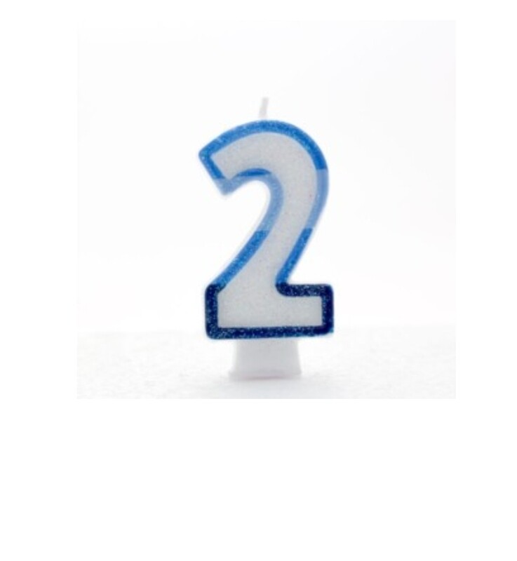 BLUE number 2 candles