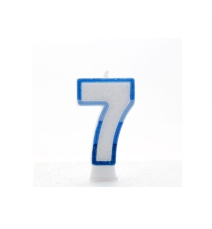 BLUE number 7 candles